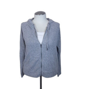 Torrid Women's Sz 1 Full Zip Sweater/Jacket Hooded Super Soft Grey ~ Knit